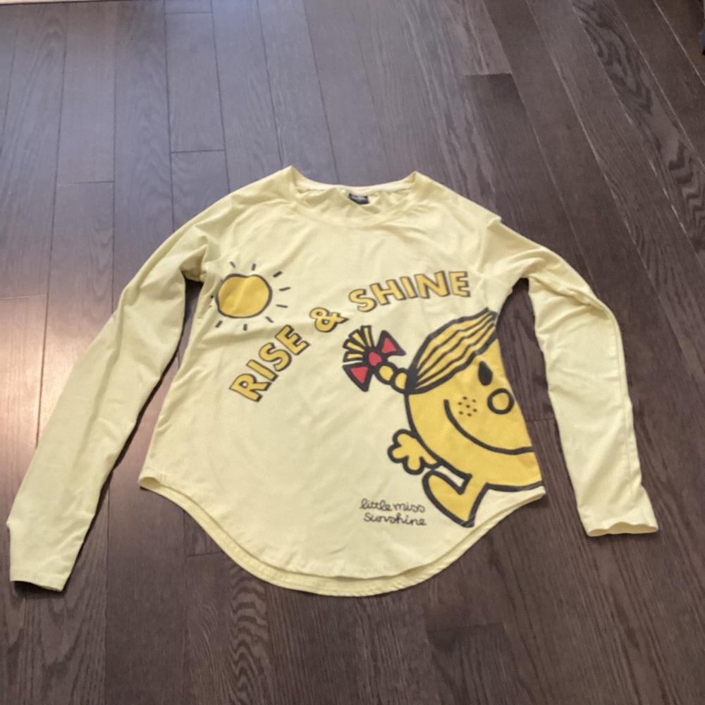 Little Miss Yellow Long Sleeve Tee Casual Top